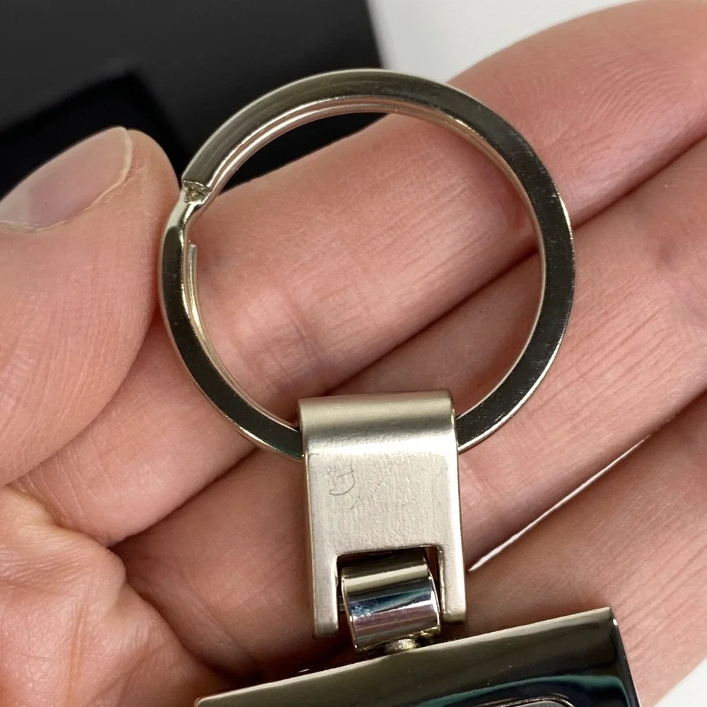 Toyota Metal Keychain Square Logo Red Emblem Etched North Charlotte‎ Dealer